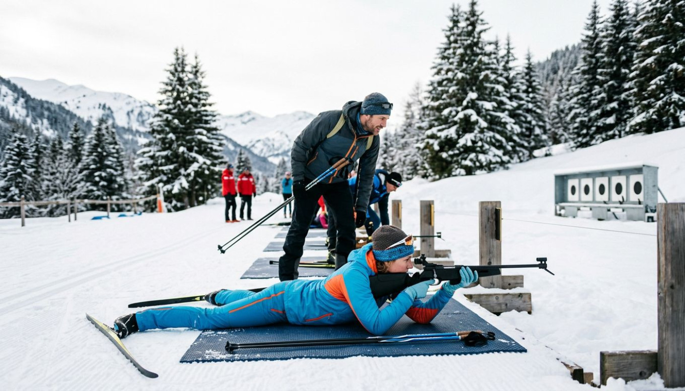Découverte du biathlon : ski de fond et tir de précision